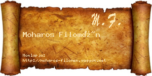 Moharos Filomén névjegykártya